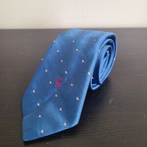 NWT Yves Saint Laurent Neck Tie Men's Blue  YSL Logo Vintage